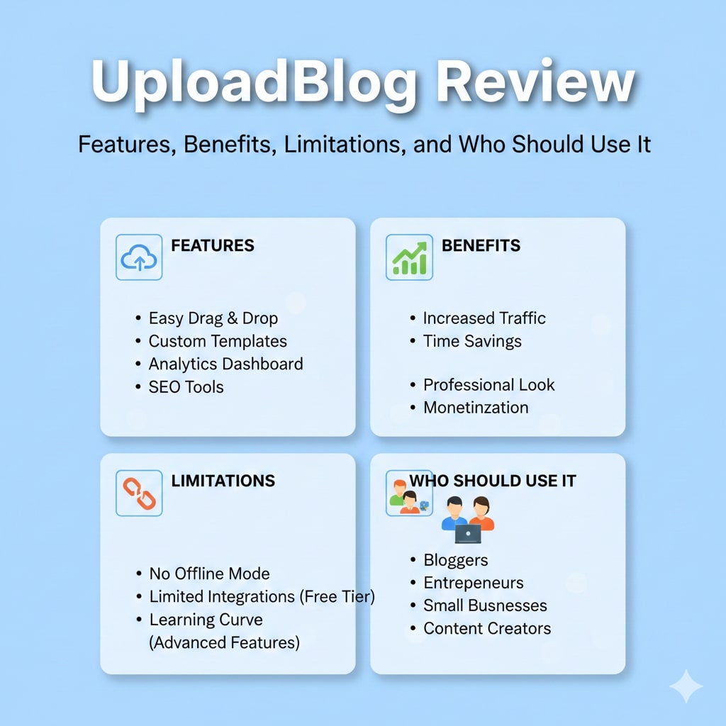 UploadBlog Review Features, Benefits, Limitations, and Who Should Use It